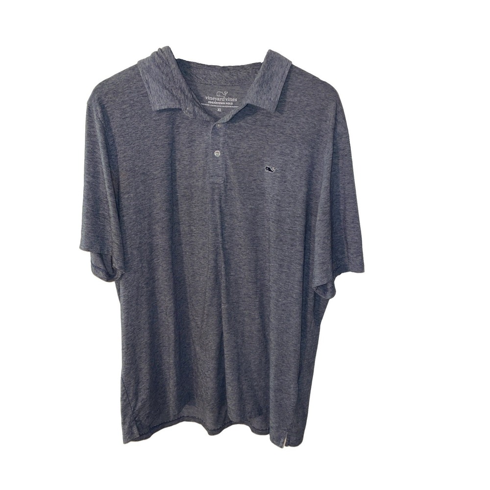 Vineyard Vines Polo Shirt Mens XL Gray Edgartown Performance Stretch Whale Logo
